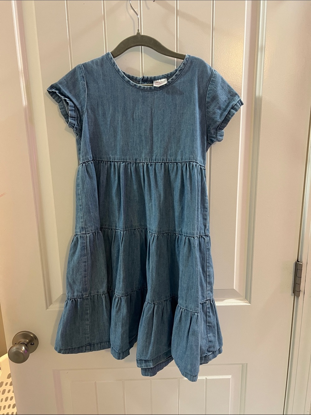 Hanna Andersson Denim Blue Tiered Girls' Dress 100% cotton